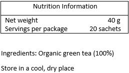 Organic green tea (100%)