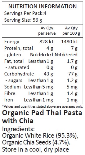 Organic White Rice (95.3%), Organic Chia Seeds (4.7%).