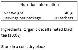 Organic decaffeinated black tea (100%) 