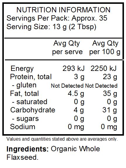 Organic Whole Flaxseed.