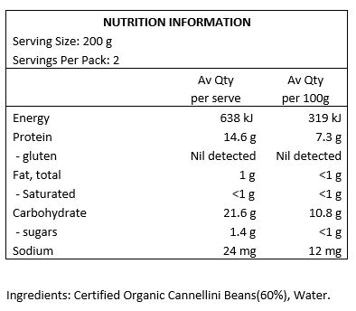 Organic Cannellini Beans (60%), water
