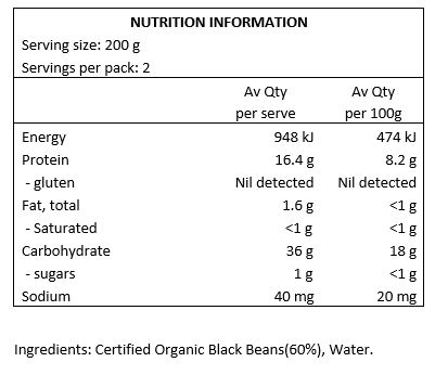 Organic Black Beans (60%), water