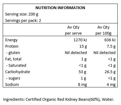 Organic Red Kidney Beans (60%), water