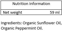 Organic Sunflower Oil, Organic Peppermint Oil