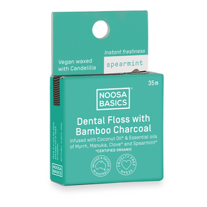 Noosa Basics Dental Floss with Bamboo Charcoal - Spearmint 35m