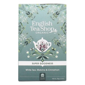 English Tea Shop Organic White Tea, Matcha & Cinnamon 20pc