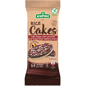 Kupiec Gluten Free Rice Cakes - Dark Chocolates & Raspberries 64g