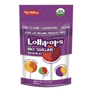 Koochikoo Organic No Sugar Lollipops 4 Flavours 60g