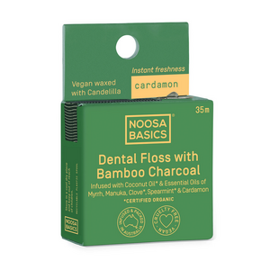 Noosa Basics Dental Floss with Bamboo Charcoal - Cardamon 35m