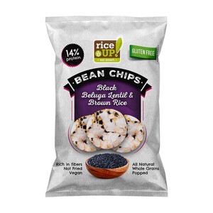 RiceUp Bean Chips Black Beluga Lentil & Brown Rice 60g
