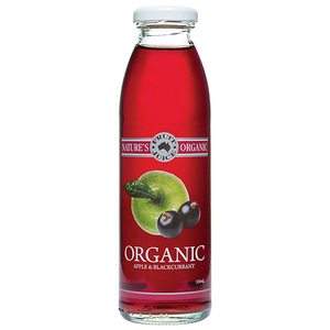 Nature's Organic Apple & Blackcurrant Juice 350ml
