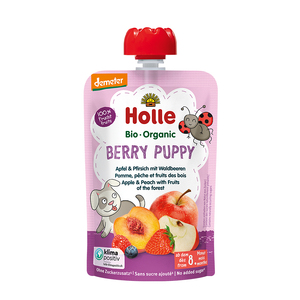 Holle Organic Pouch Apple & Peach with Fruits of the Forest 100g