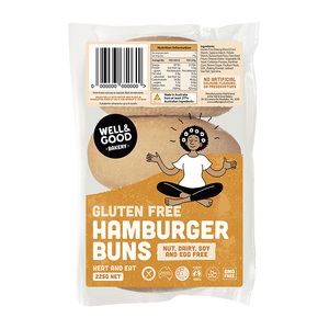 Well & Good Gluten Free Hamburger Buns 225g (3x75g)
