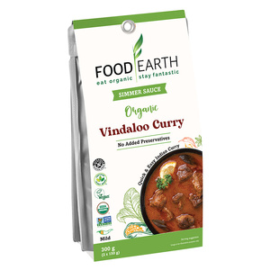 Food Earth Organic Simmer Sauce - Vindaloo Curry 300g (2x150g)