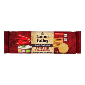Lanna Valley Organic Rice Crackers - Sweet Chili & Sour Cream 100g