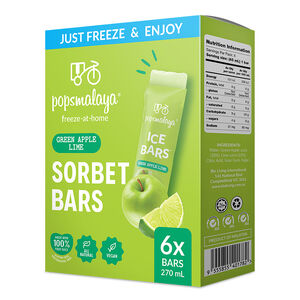 Pops Malaya Freeze-at-home Sorbet Bars - Green Apple Lime 6x45ml