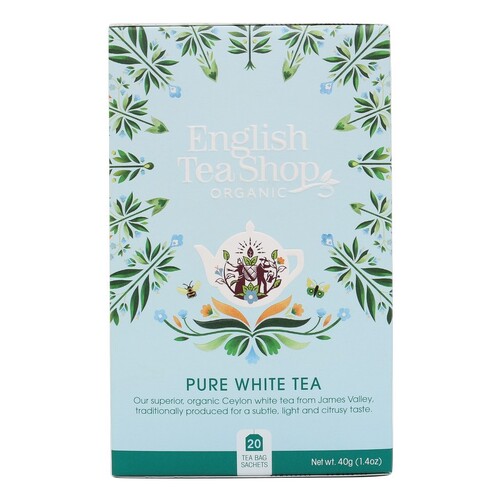 English Tea Shop Organic White Tea Teabags 20pc