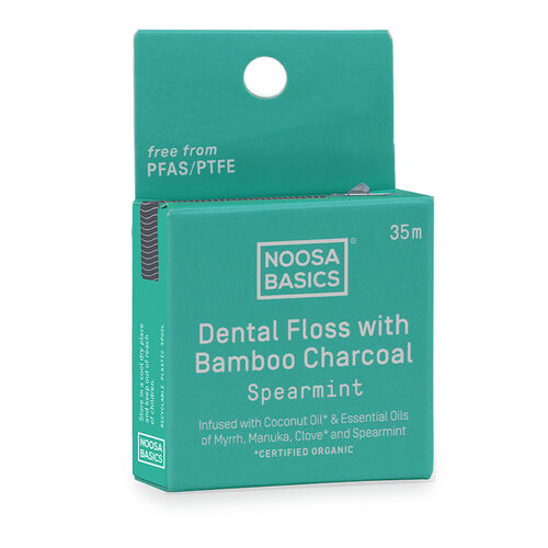 Noosa Basics Dental Floss with Bamboo Charcoal - Spearmint 35m