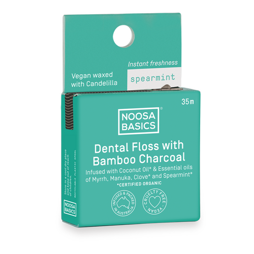 Noosa Basics Dental Floss with Bamboo Charcoal - Spearmint 35m