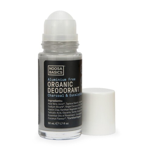 Noosa Basics Deodorant Roll On - Charcoal & Eucalyptus 50ml