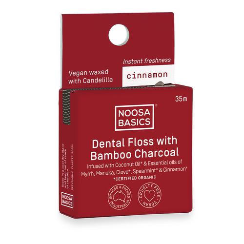 Noosa Basics Dental Floss with Bamboo Charcoal - Cinnamon 35m