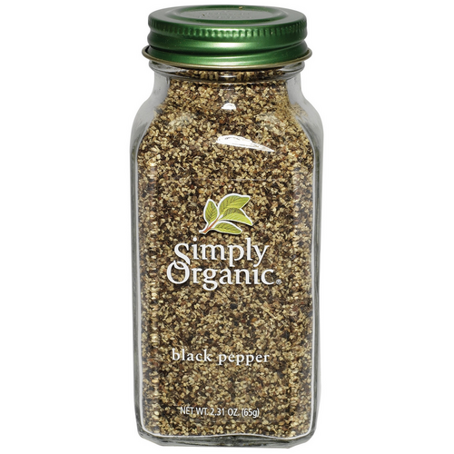 Simply Organic Black Pepper Medium Grind LARGE GLASS 65g