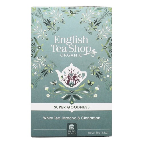 English Tea Shop Organic White Tea, Matcha & Cinnamon 20pc