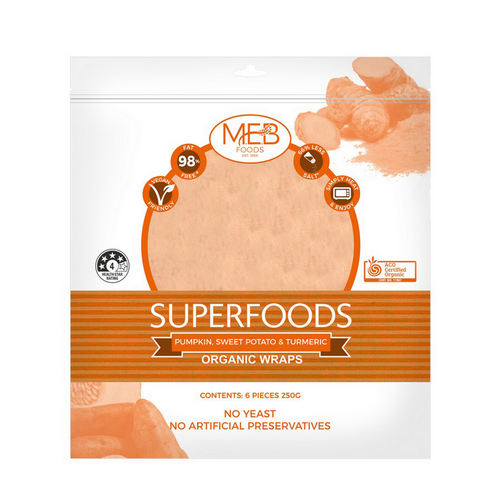 MEB Foods Organic Superfood Wraps- Pumpkin, Sweet Potato & Turmeric 250g