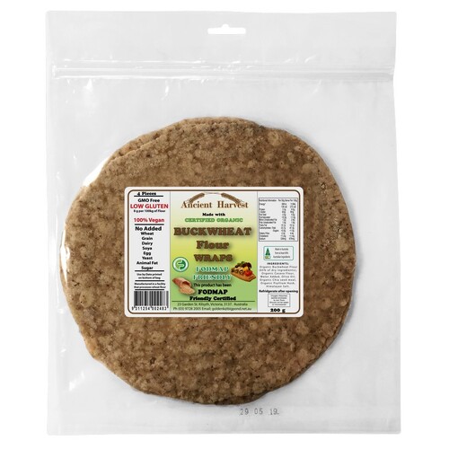 Ancient Harvest Organic Buckwheat Fodmap Wraps 200g