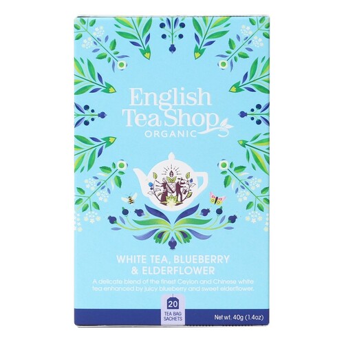 English Tea Shop Organic White Tea Blueberry & Elderflower 20pcs