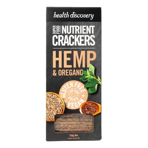 Health Discovery Hemp & Oregano Nutrient Crackers 150g