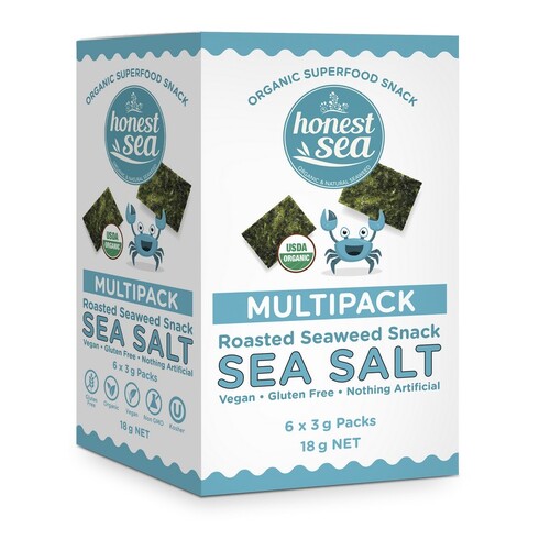 Honest Sea Seaweed - Sea Salt Mulitpack 6x3g