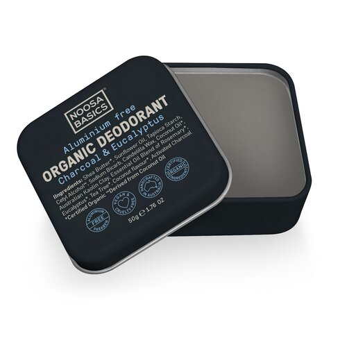 Noosa Basics Deodorant Tin - Charcoal & Eucalyptus 50g