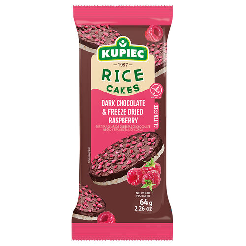 Kupiec Gluten Free Rice Cakes - Dark Chocolate & Raspberries 64g