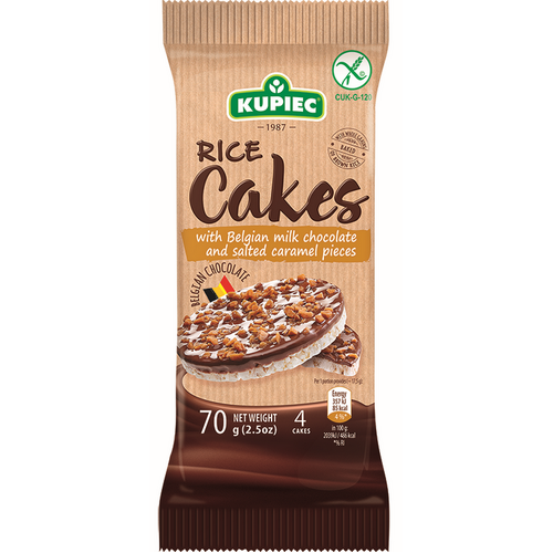 Kupiec Gluten Free Rice Cakes - Milk Chocolate & Salted Caramel 70g