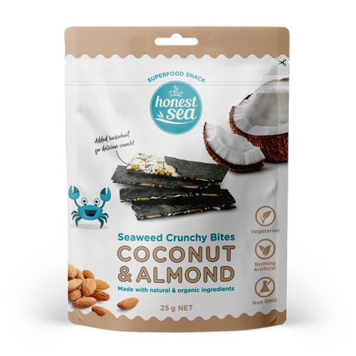 Honest Sea Seaweed Bites Almond & Coconut 25g