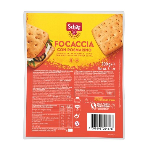 Schar Focaccia with Rosemary 200g