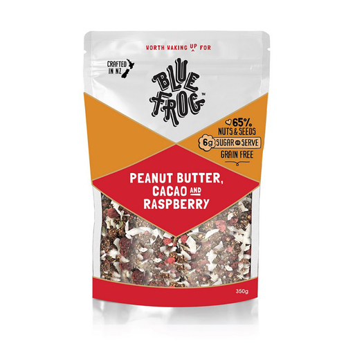 Blue Frog Paleo Cereal - Crunchy Peanut Butter, Cacao and Raspberry 350g