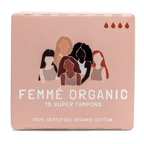 Femme Organic Cotton Tampons - Super (15pc)