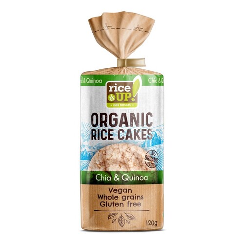 RiceUp Organic Brown Rice Cakes Chia & Quinoa 120g
