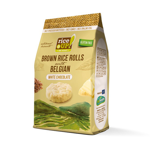 RiceUp Brown Rice Cakes with Belgian White Chocolate 50g