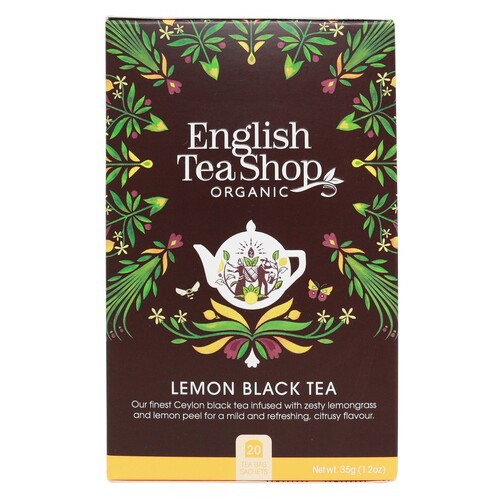 English Tea Shop Organic Lemon Black Tea Teabags 6x20pc