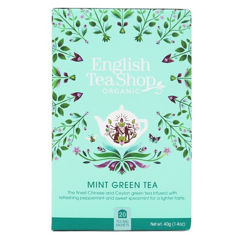 English Tea Shop Organic Mint Green Tea Teabags 6x20pc
