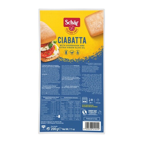 Schar Ciabatta Rolls 200g