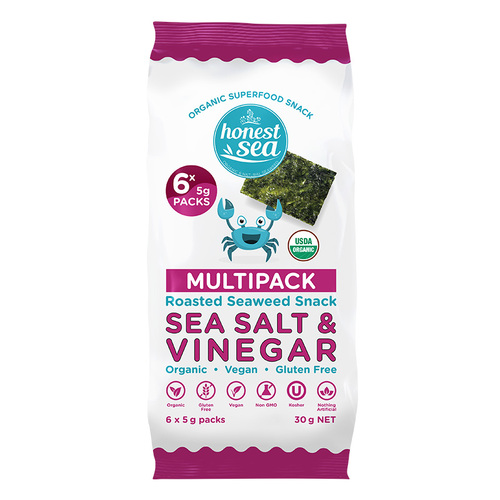 Honest Sea Seaweed - Sea Salt & Vinegar Multipack 6x5g
