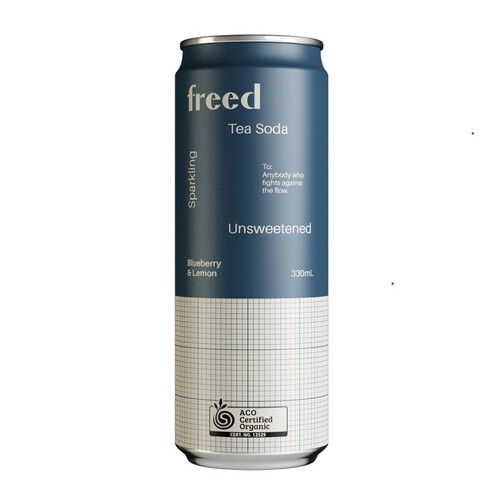 Freed Beverages Organic Sparkling Tea Soda - Blueberry & Lemon 330ml