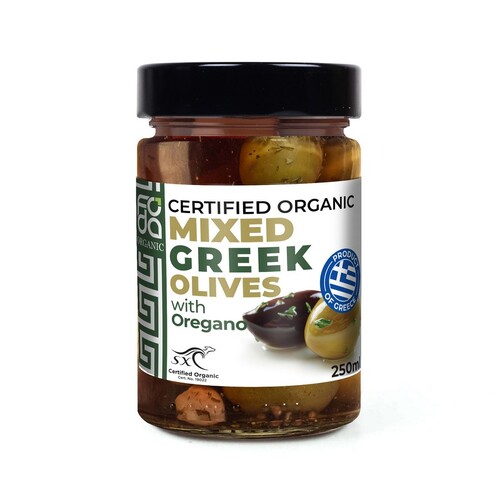 Foda Organic Mixed Olives with Oregano 250ml