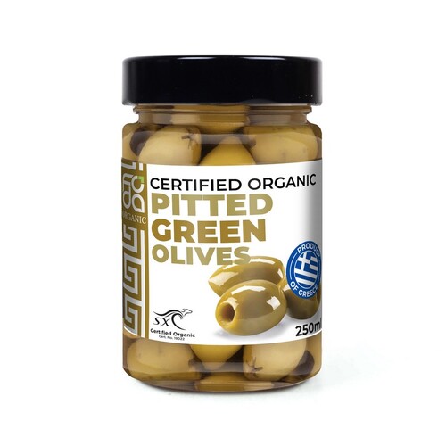 Foda Organic Pitted Green Olives 250ml