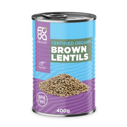 Foda Organic Canned Lentils 400g