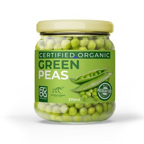 Foda Organic Baby Peas in Jar 370ml